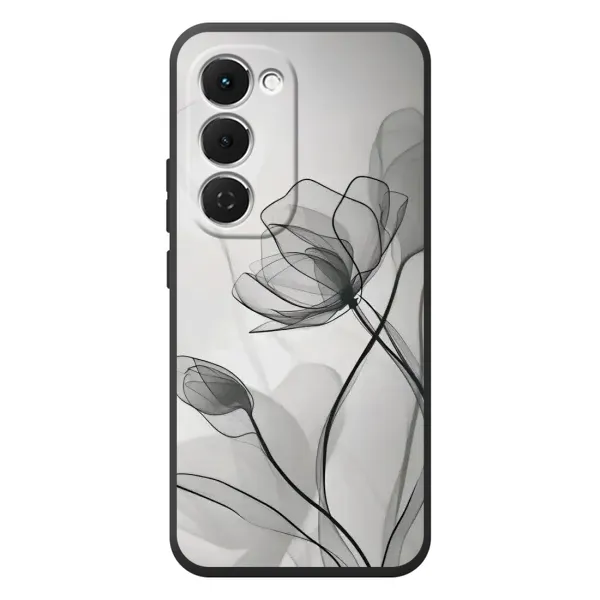 Чохол з принтом «Чорні квіти» для TECNO Spark 40 Pro Plus