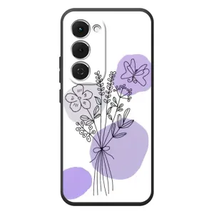Силиконовый чехол с принтом в цветах на Tecno Spark 40 Pro Plus (Букет фиолетовая абстракция)