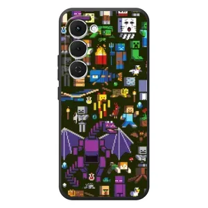 Чохол Майнкрафт на Tecno Spark 40 Pro Plus (AlphaPrint) Minecraft (Колаж Майнкрафт)