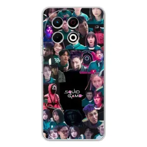 Чехол Гра в кальмара для Tecno Spark 40 Pro (Коллаж Игра кальмара)