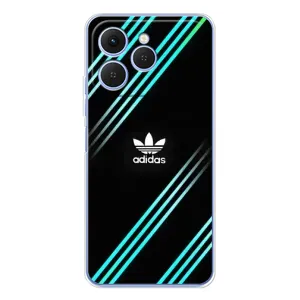 Чехлы Адидас для Tecno Spark 40 (AlphaPrint) (Адидас с полосами)