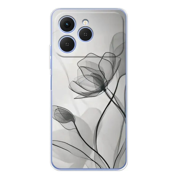 Чохол з принтом «Чорні квіти» для TECNO Spark 40