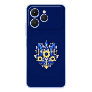 Чохли для Tecno Spark 40 Укр. Символіка (AlphaPrint) (Квітковий Герб)
