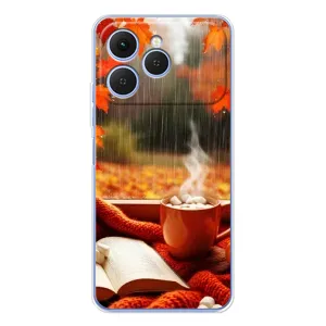 Чехол с принтом «Кофе и дождь» для TECNO Spark 40