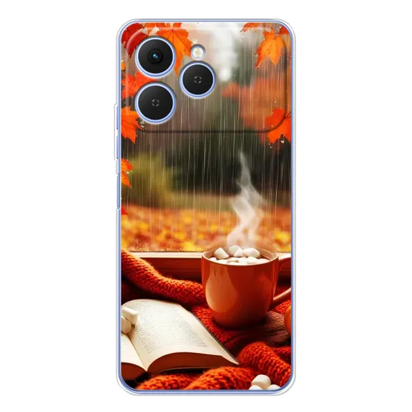 Чехол с принтом «Кофе и дождь» для TECNO Spark 40