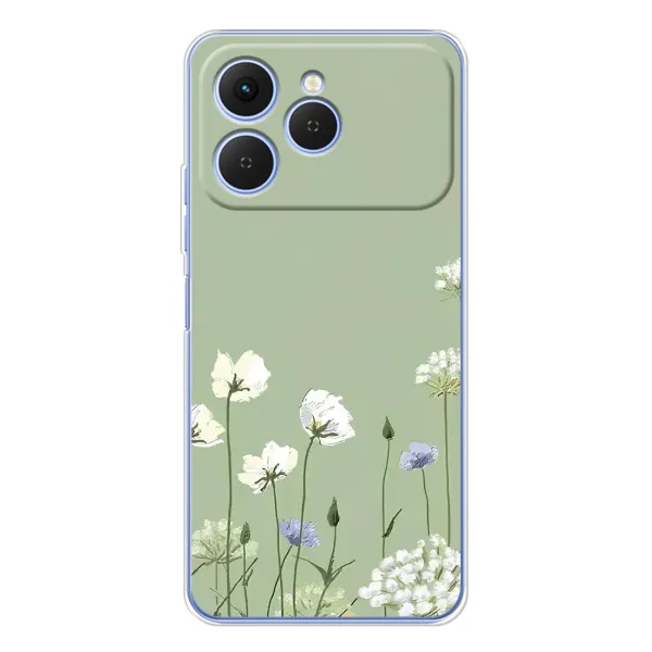 Чохол з принтом «Квіти на зеленому» для TECNO Spark 40