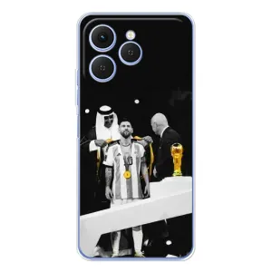 Чехлы для Tecno Spark 40 (Leo чемпион) (AlphaPrint) (Месси в накидке)