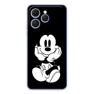 Эксклюзивный чехол для Tecno Spark 40 (AlphaPrint - Мультяшные) (Микки на черном)