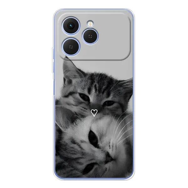 Чохол з принтом «Пара котів» для TECNO Spark 40