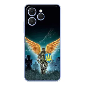 Чехлы с картинкой ЗСУ для Tecno Spark 40 (AlphaPrint) (Солдат ЗСУ)