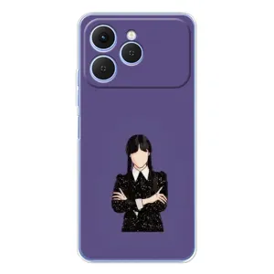 Чохли Венсдей на Tecno Spark 40 Уенсдей (AlphaPrint) (Венздей у чорному)