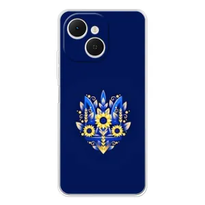 Чехлы для TECNO Spark 40C Укр. Символика (AlphaPrint) (Цветочный Герб)