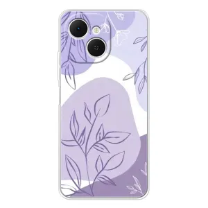 Силиконовый чехол с принтом в цветах на TECNO Spark 40C (Фиолетовые листья абстракция)