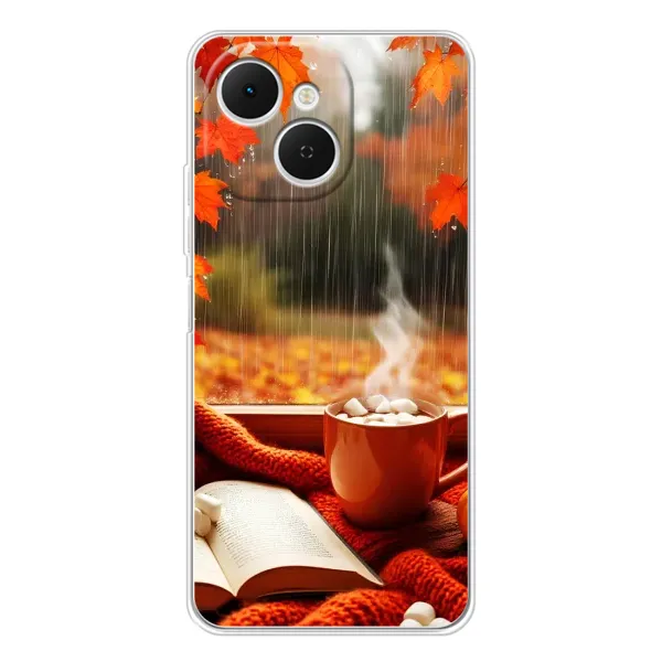 Чехол с принтом «Кофе и дождь» для TECNO Spark 40C