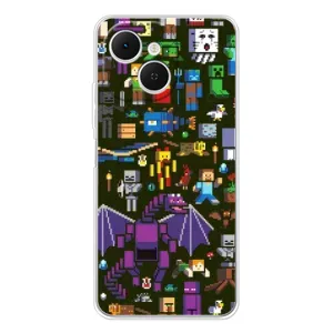 Чохол Майнкрафт на TECNO Spark 40C (AlphaPrint) Minecraft (Колаж Майнкрафт)