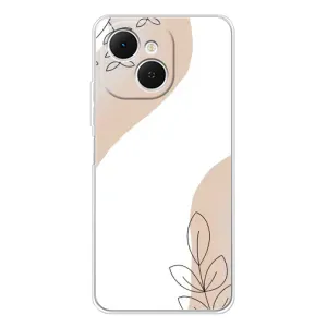 Силиконовый чехол с принтом в цветах на TECNO Spark 40C (Нюдовая веточка абстракция)