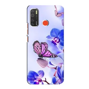 Чехлы с Цветами для TECNO Spark 5 Pro (VPrint) (Бабочка на цветочке)