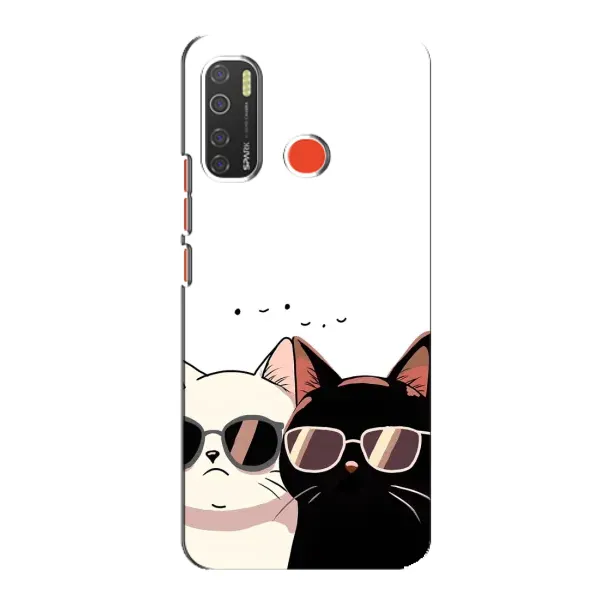 Чохол з принтом «Коти в окулярах» для TECNO Spark 5 Pro