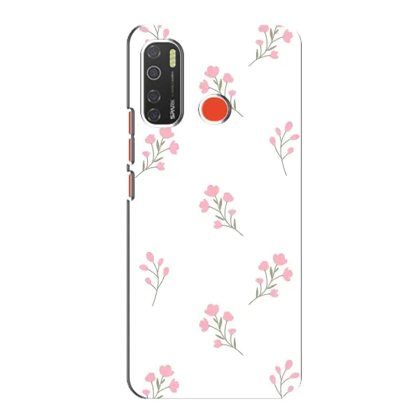 Чохол з принтом «Рожеві квіти» для TECNO Spark 5 Pro