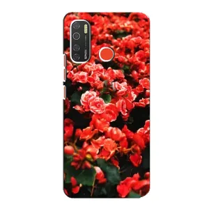 Чехлы с Цветами для TECNO Spark 5 (VPrint) (Цветы красные)