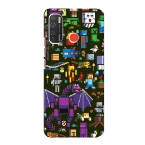 Чохол Майнкрафт на TECNO Spark 5 (AlphaPrint) Minecraft (Колаж Майнкрафт)