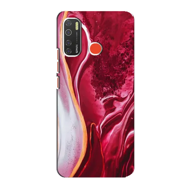 Чехол с принтом «Мрамор красный» для TECNO Spark 5
