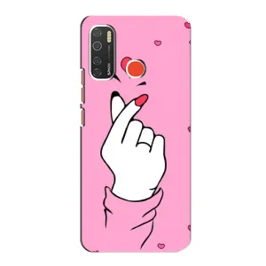 Чехол с принтом для TECNO Spark 5 (AlphaPrint - Знак сердечка)