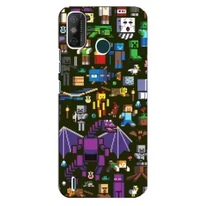 Чохол Майнкрафт на TECNO Spark 6 GO (KE5) (AlphaPrint) Minecraft (Колаж Майнкрафт)