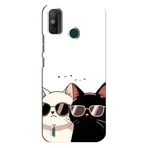 Чохол з малюнком кіт на TECNO Spark 6 GO (KE5) (Коти в окулярах)