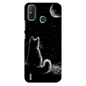 Чохол з принтом для TECNO Spark 6 GO (KE5) (AlphaPrint) Модні коти (Котик і місяць)