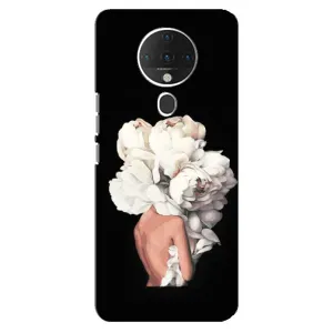 Чехлы (ART) Цветы на TECNO Spark 6 (VPrint) (Білі квіти)