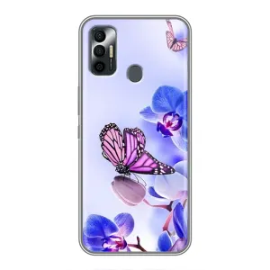 Чехлы с Цветами для TECNO Spark 7 (KF6n) (VPrint) (Бабочка на цветочке)