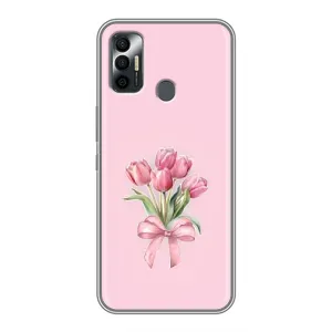 Чохол з розовим принтом для TECNO Spark 7 (KF6n) (Букет квітів)