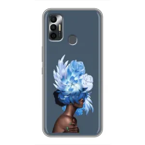 Чехлы (ART) Цветы на TECNO Spark 7 (KF6n) (VPrint) (Квіти на голові)