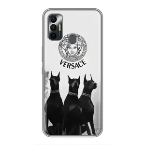 Чохли VERSACE для ТЕКНО СПАРК 7 (KF6n) (PREMIUMPrint) (Доберман Версаче)