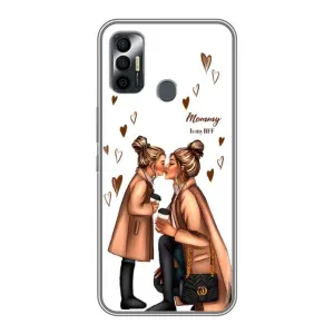 Чохол з друком для TECNO Spark 7 (KF6n) - (Мама з дитинкою) (AlphaPrint) (Донька і мама)