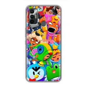 Чехол для TECNO Spark 7 (KF6n) Бравл Старс (VPrint) (Герої Бравл Старс)