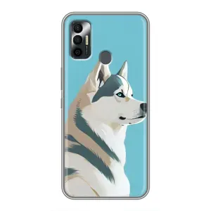 Чохол з Хаскі TECNO Spark 7 (KF6n) - (AlphaPrint) (Хаскі арт)