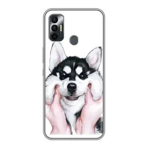 Чохол з Хаскі TECNO Spark 7 (KF6n) - (AlphaPrint) (Хаскі улибака)