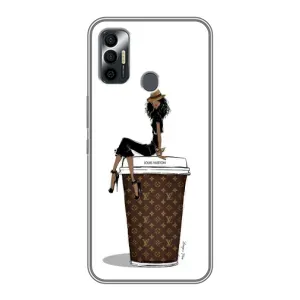 Чехлы Луи Витон для TECNO Spark 7 (KF6n) (AlphaPrint - LOUIS VUITTON) (кофе LOUIS VUITTON)