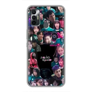 Чехол Гра в кальмара для TECNO Spark 7 (KF6n) (Коллаж Игра кальмара)