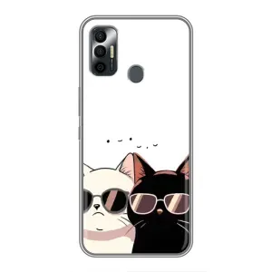 Чехол с принтом «Коты в очках» для TECNO Spark 7 (KF6n)