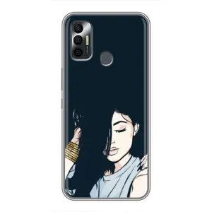 Чохол з друком для TECNO Spark 7 (KF6n) - (Мода) (AlphaPrint) (Гарна дівчина)