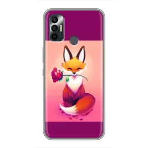 Чохли з картинкою Лисичка для TECNO Spark 7 (KF6n) (VPrint) (Лиса з трояндою)