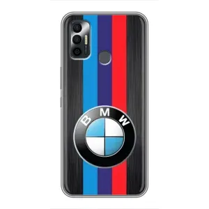 Чехол для Техно Спарк 7 - с принтом БМВ (AlphaPrint) (Лого BMW)
