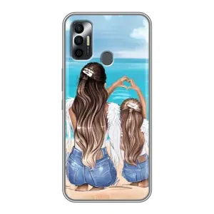 Чохол з друком для TECNO Spark 7 (KF6n) - (Мама з дитинкою) (AlphaPrint) (Мама з донькою)