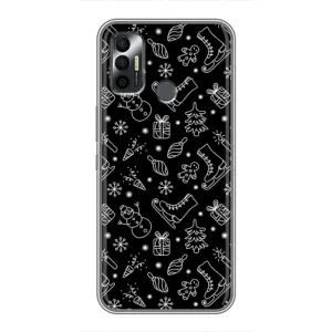 Новорічні, Святкові Чохли для TECNO Spark 7 (KF6n) - 2024 год (Новорічний фон)