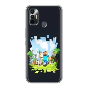 Чохол Майнкрафт на TECNO Spark 7 (KF6n) (AlphaPrint) Minecraft (персонажі Minecraft)
