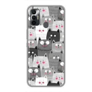 Чохли з Котиками для TECNO Spark 7 (KF6n) (VPrint) (Мальовані котики)