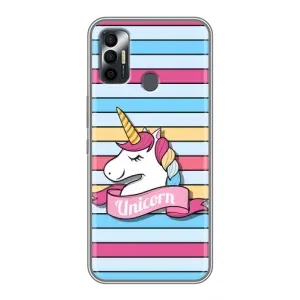 Чехол для Техно Спарк 7 - (Единорожки - Новинки) (AlphaPrint) (Unicorn)